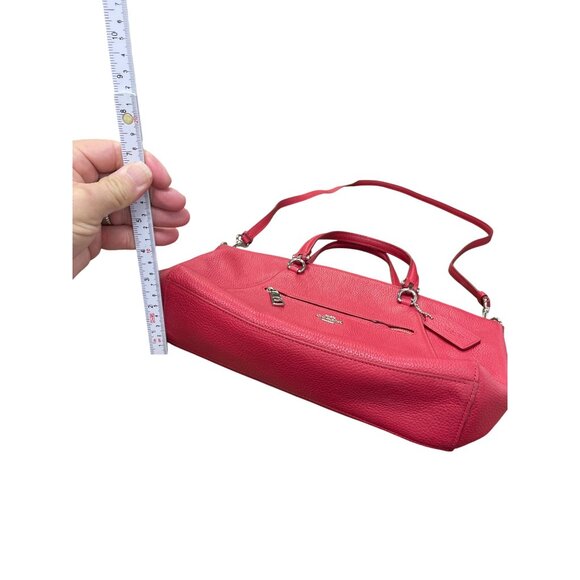 Coach Edie Womans Red Leather Pebbled Crossbody Handbag SKU 9496 - Picture 5 of 16